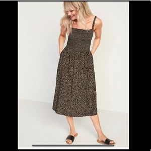 NWT Old Navy Leopard Cami Midi Dress